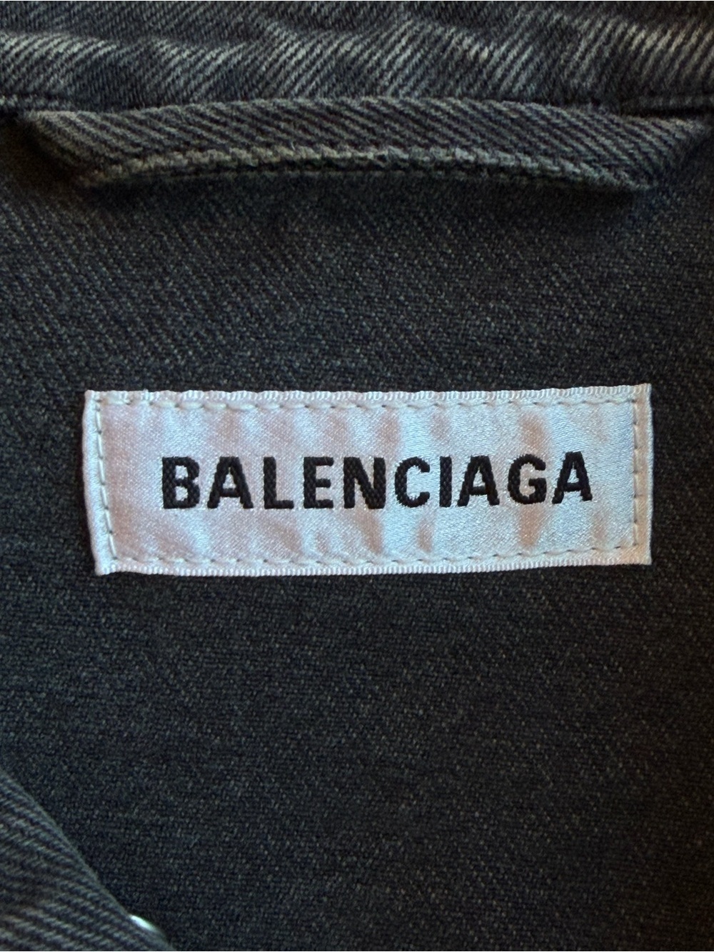 Balenciaga Oversized Washed Black Denim Jacket Size 34 - Picture 2 of 8